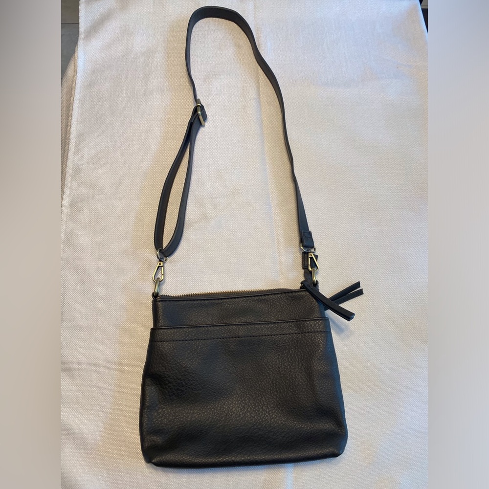 Joy Susan gray vegan leather crossbody